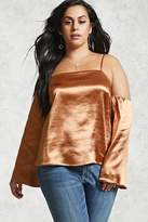 Thumbnail for your product : Forever 21 Plus Size Open-Shoulder Satin Top