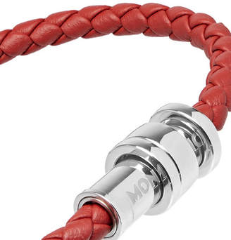 Montblanc Meisterstück Braided Leather And Stainless Steel Bracelet