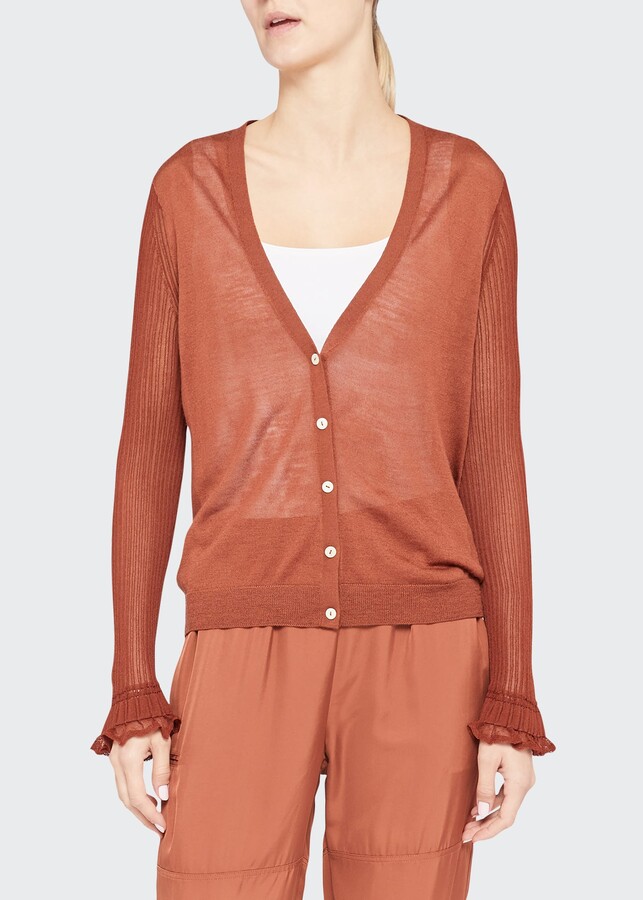 sheer long sleeve cardigan