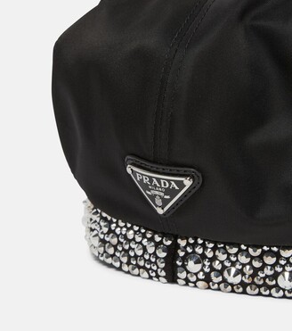 Prada Re-Nylon embellished baker boy cap - ShopStyle Girls