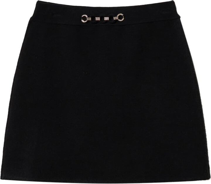 Twin-Set Rhinestone-Appliqué Mini Skirt