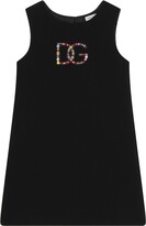 Thumbnail for your product : Dolce & Gabbana Children Crystal-Logo Midi Dress