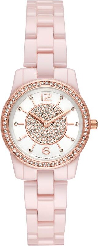 Runway MK6622 Women's Pink-Tone Quartz 28mm Watch