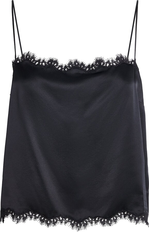 DÔEN Silk Lace-Trim Loure Top