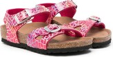 Thumbnail for your product : Birkenstock Kids Rio metallic-effect sandals