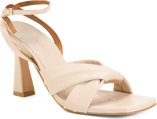 TJMAXX Leather Heeled Sandals With Ankle Strap For Women