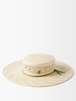 Thumbnail for your product : Maison Michel Nathan Wide-brim Straw Hat - Natural