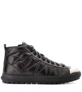 Thumbnail for your product : Miu Miu Quilted leather sneakers with toe cap