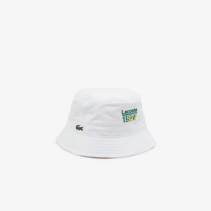 Lacoste Unisex Vintage Badge Cotton Bucket Hat - ShopStyle