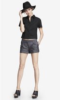 Thumbnail for your product : Express 2 1/2 Inch Pleated Cuffed Chambray Shorts
