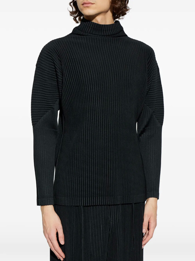 Homme Plissé Issey Miyake High-Neck Pleated Shirt