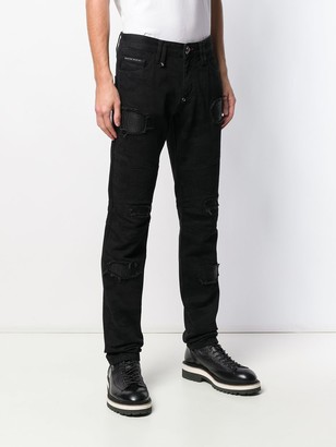 Philipp Plein Distressed Patch Slim-Fit Jeans