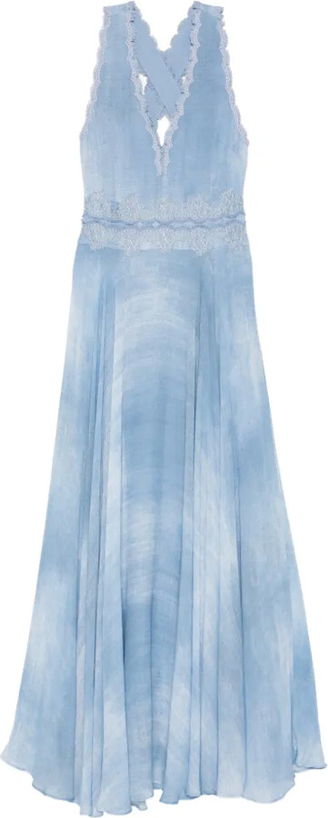 ERMANNO FIRENZE lace-trim V-neck maxi dress
