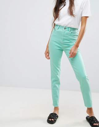 ASOS Design Farleigh High Waist Slim Mom Jeans In Mint Green