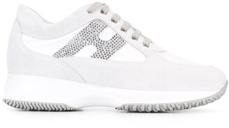 Hogan Studded Logo Lace Up Sneakers