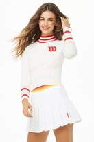 Thumbnail for your product : Forever 21 Wilson Ribbed Striped-Trim Logo Turtleneck