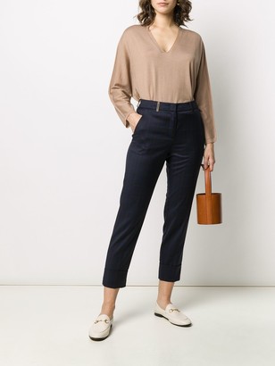 Peserico Check Print Cropped Trousers
