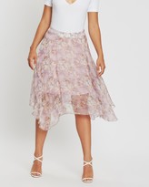 Thumbnail for your product : Missguided Frill Hem Floral Shimmer Midi Skirt