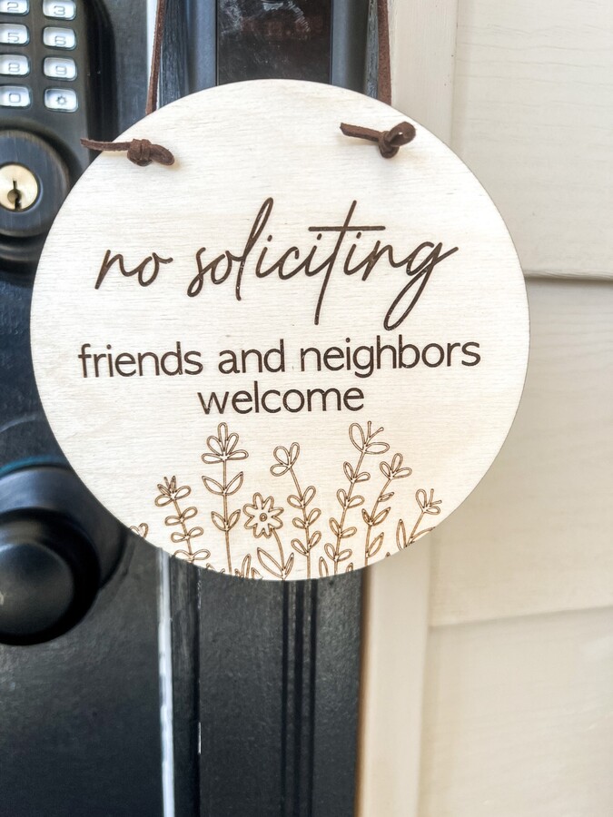 No Soliciting Wood Sign-Please Do Not Knock Sign-Sleeping Baby Sign-Dogs Will Bark Sign-Doorbell Sign