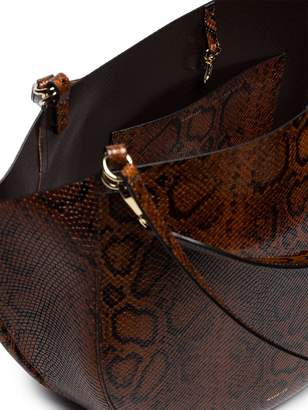 Wandler brown Mia python embossed leather tote bag