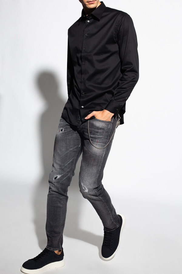 mens grey armani jeans