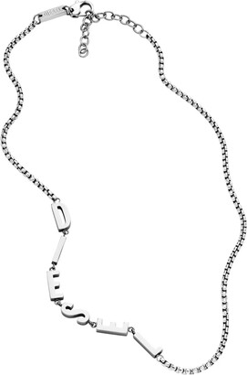 アクセサリー Diesel Logo Chain Necklace Diesel Oval D Logo Stainless Steel Choker Necklace