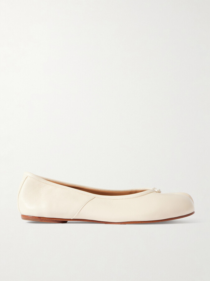 Maison Margiela Tabi Split-toe Leather Ballet Flats - White