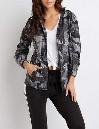 Charlotte Russe Camo Hooded Anorak Jacket