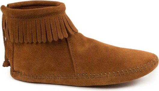 Minnetonka Women's BackZip Softsole Bootie Casual Slippers Regular 5 Brown