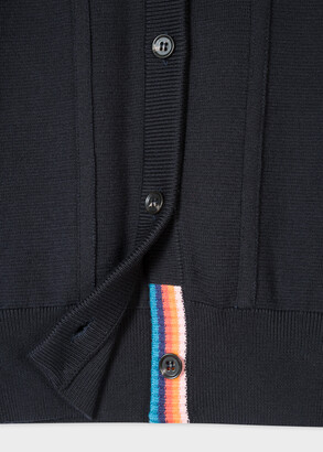 Paul Smith Women's Navy Cotton Cardigan With 'Artist Stripe' Trims