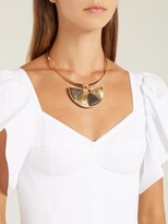 Thumbnail for your product : Joelle Kharrat - Peacock Wood And Gold-plated Brass Necklace - Brown