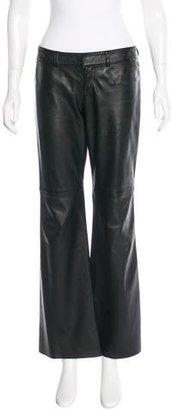 Theory Leather Wide-Leg Pants