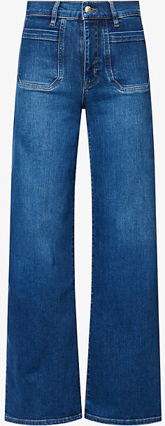 Frame Womens Diverge Le Slim Palazzo Wide-Leg Stretch-Denim Blend Jeans 30