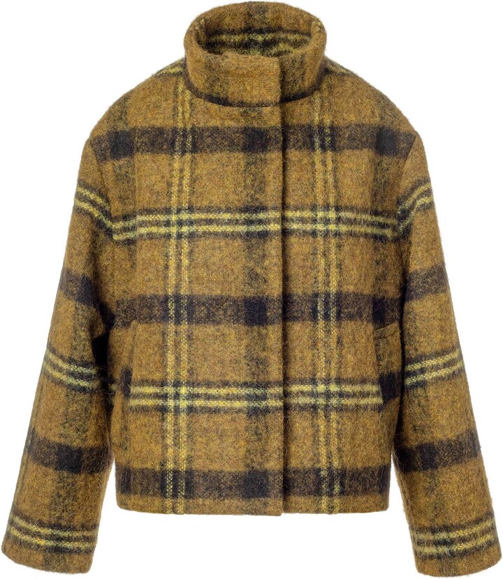 Jana Coshè Alpaca Wool Short Coat With High Collar And Button Fastening