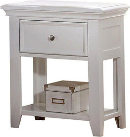 Corrigan Studio 1 Drawer And Open Bottom Shelf Wooden Nightstand