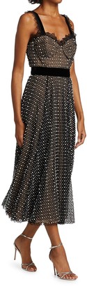 Ralph and Russo Netted Faux-Pearl A-Line Midi Dress