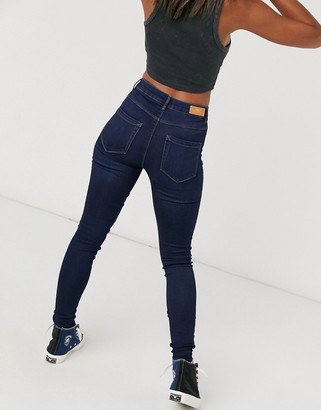 Only Royal skinny jeans with high waist in dark blue - ShopStyle