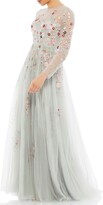 Thumbnail for your product : Mac Duggal Floral Embroidered Long Sleeve A-Line Gown