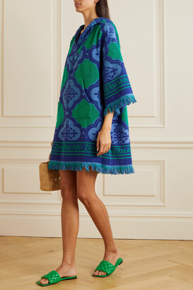 Zimmermann Fringed Hooded Cotton-terry Jacquard Coverup