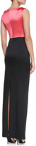 Thumbnail for your product : Talbot Runhof Colly Sleeveless Ruched Two-Tone Gown