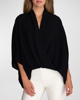 Thumbnail for your product : Trina Turk Concourse 3/4-Sleeve Draped Crepe Top