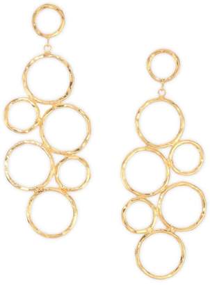 Nest Hammered 24k Goldplated Drop Earrings