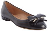 Thumbnail for your product : Ferragamo black leather 'Rubia' bow tie detail flats