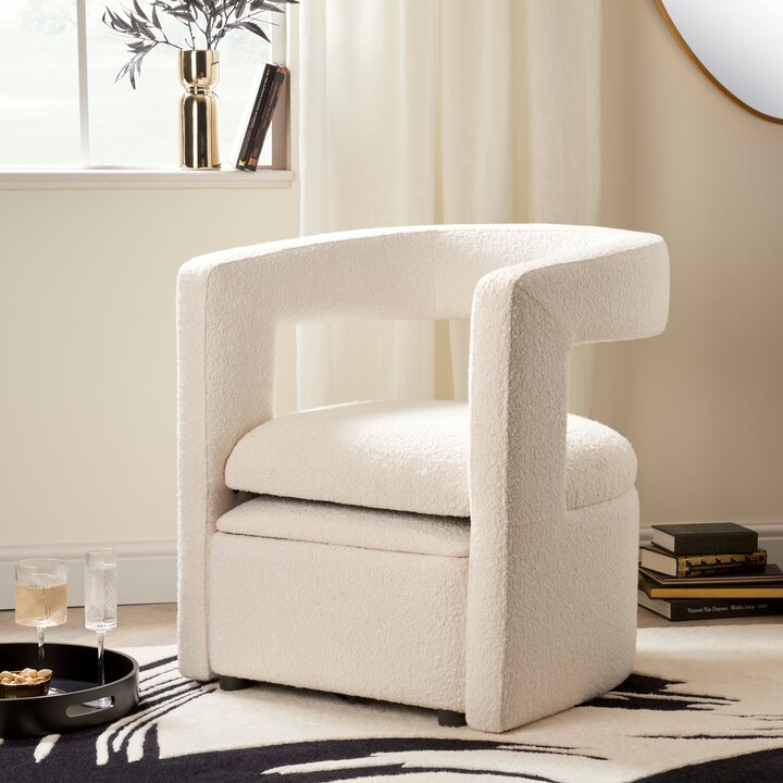 Dunelm Tallie Ivory Boucle Storage Accent Chair Cream ShopStyle