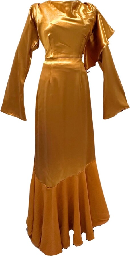 Miss Fm Maeve Maxi Dress - Mustard/Gold