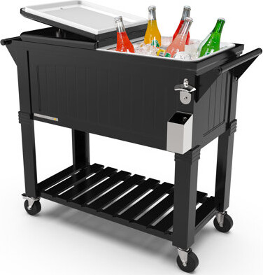 Permasteel 80 Qt. Furniture Style Rolling Patio Cooler