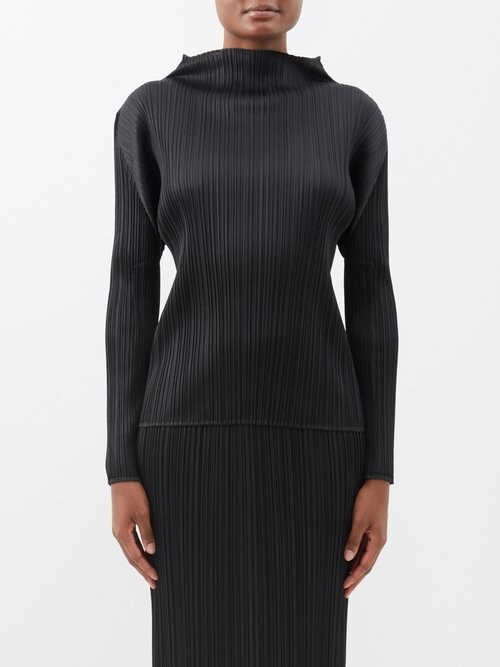 Pleats Please Issey Miyake High-neck Technical-pleated Top - ShopStyle