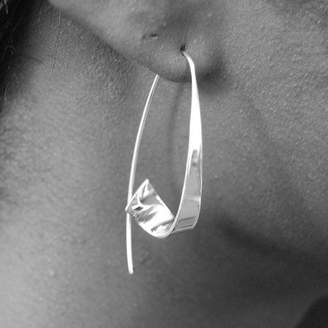 Otis Jaxon Flared Ribbon Sterling Silver Hoop Earrings