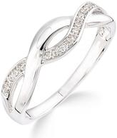 Thumbnail for your product : Very 9CT white gold diamond set infinity ring
