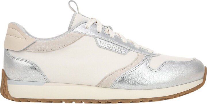 Vionic Women's Monarch Shoe, Size 5, White Microfiber